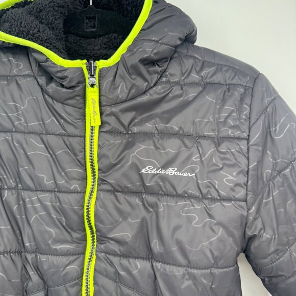 Eddie Bauer Deer Harbor Reversible Hooded Midweight Jacket boys size medium 10 - Picture 2 of 11